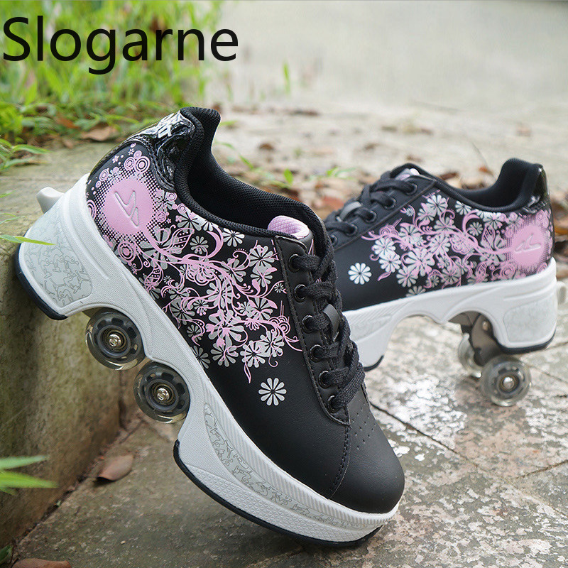 Zapatos de patines de 4 ruedas - Running Shoes Women reseña y precio
